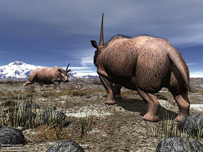 Elasmotherium standoff, 2 million years ago