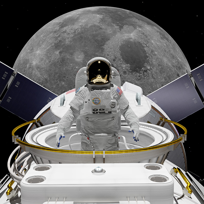 Lunar Gateway & astronaut - No. 3 (from Space Technology - Lunar Gateway)