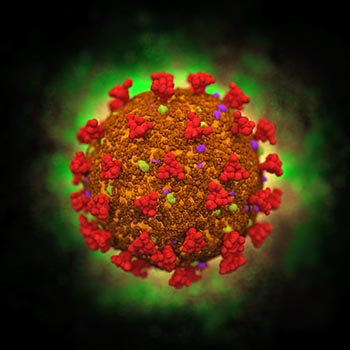 Coronavirus red on green No. 1