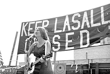Keep LaSalle closed   -   LaSalle, IL, 1983   -   Kodak Plus-X black & white 35mm film