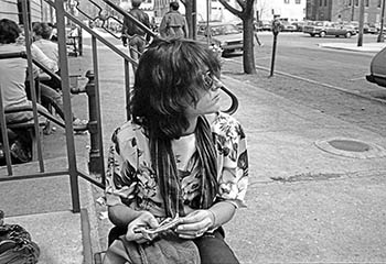 Susan outside No. 5   -   Chicago, 1985   -   Kodak Tri-X black & white 35mm film