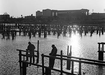 Lake Michigan piers   -   Chicago, 1982   -   Kodak Technical Pan 35mm film
