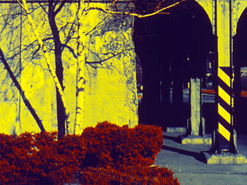 Overpass   -   Oak Park, IL, early 1980s   -   Kodak Ektachrome Infrared 35mm color slide film