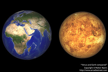 Venus and Earth compared