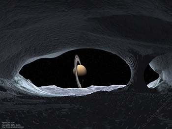 Iapetus ice cave