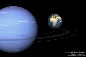 Neptune and Earth compared