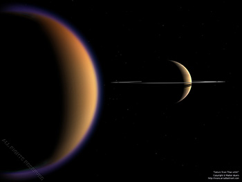 Saturn from Titan orbit