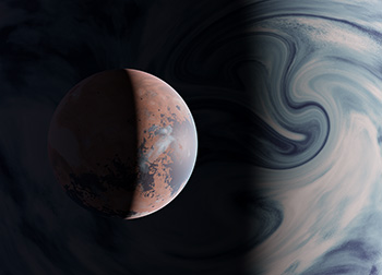 Blue gas giant & red planet - No. 1 CU