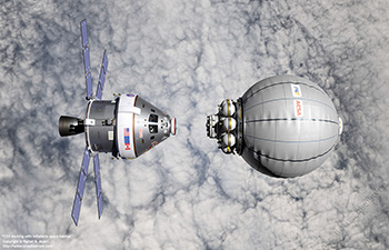 CEV docking with inflatable space habitat