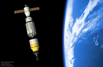 Orbital maintenance platform docking with booster