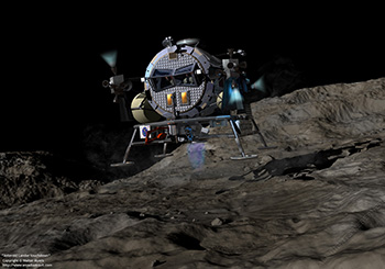 Asteroid Lander touchdown