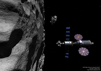 MMV begins descent to asteroid surface