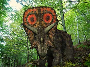 Colorful Torosaurus, 75 million years ago