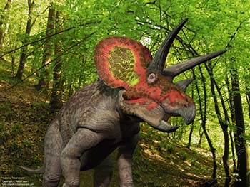 Colorful Triceratops, 68 million years ago