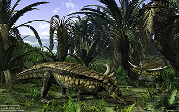 Desmatosuchus rooting, 230 million years ago
