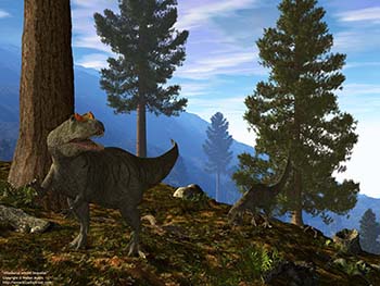 Allosaurus amidst Sequoias, 150 million years ago
