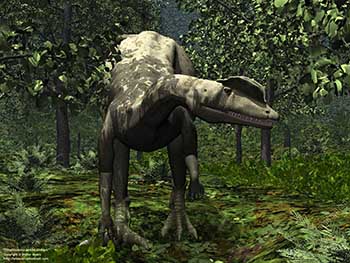 Dilophosaurus amidst Ginkgos, 180 million years ago