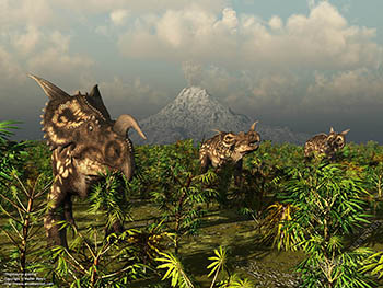Einiosaurus grazing, 72 million years ago