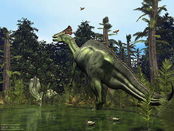Lambeosaurus riverside, 75 million years ago