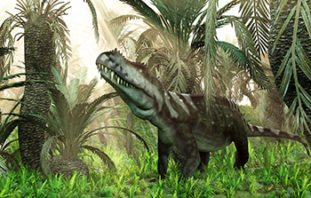Prestosuchus amidst cycads, 230 million years ago