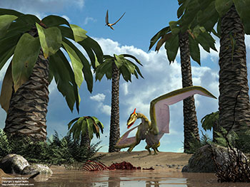 Pterosaurs amidst Bjuvia, 228 million years ago