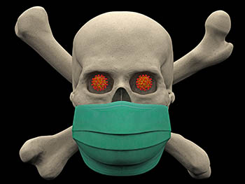 Coronavirus skull with mask No. 1