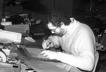 Walt at drafting table   -   Chicago, 1985   -   Kodak infrared black & white 35mm film