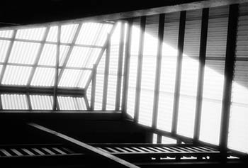 Corrugated fiberglass interior No. 3   -   Chicago, 1985   -   Kodak infrared black & white 35mm film