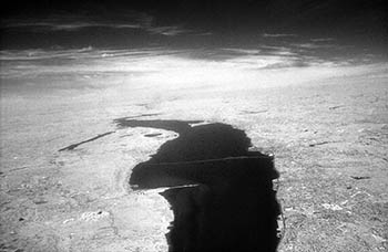 Great Lakes aerial No. 12   -   Northern United States, 1985   -   Kodak infrared black & white 35mm film
