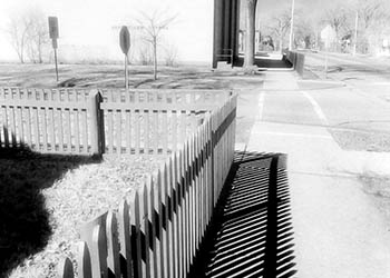 Picket fence   -   Oak Park, IL, 1982   -   Kodak infrared black & white 35mm film