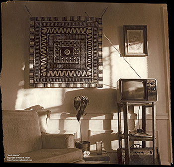 Sunlit interior   -   Oak Park, IL, early 1980s   -   Kodak Tri-X black & white 120 film