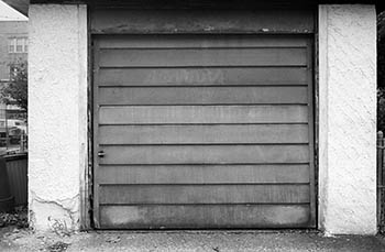 Garage door No. 1   -   Oak Park, IL, 1983   -   Kodak Tri-X black & white 35mm film