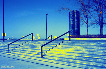 Lake Point Tower   -   Chicago, 1982   -   Kodak Ektachrome Infrared 35mm color slide film