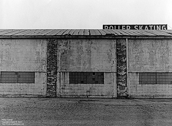 Roller skating   -   Oak Park, IL, early 1980s   -   Kodak Tri-X black & white 35mm film