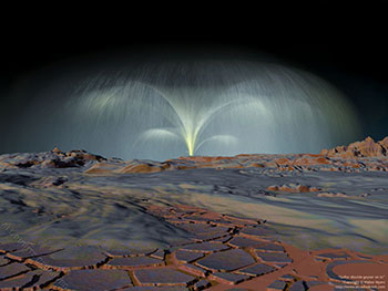 Sulfur dioxide geyser on Io