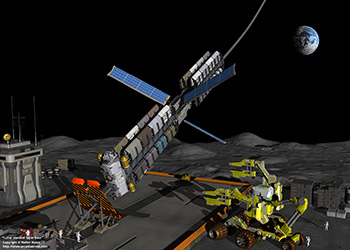 Lunar elevator lunar base