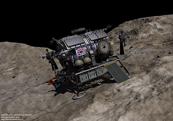 Asteroid Lander with EVA ramp deployed