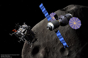 Asteroid Lander departs from Deep Space Vehicle
