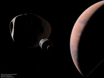 Phobos mission approaching Phobos